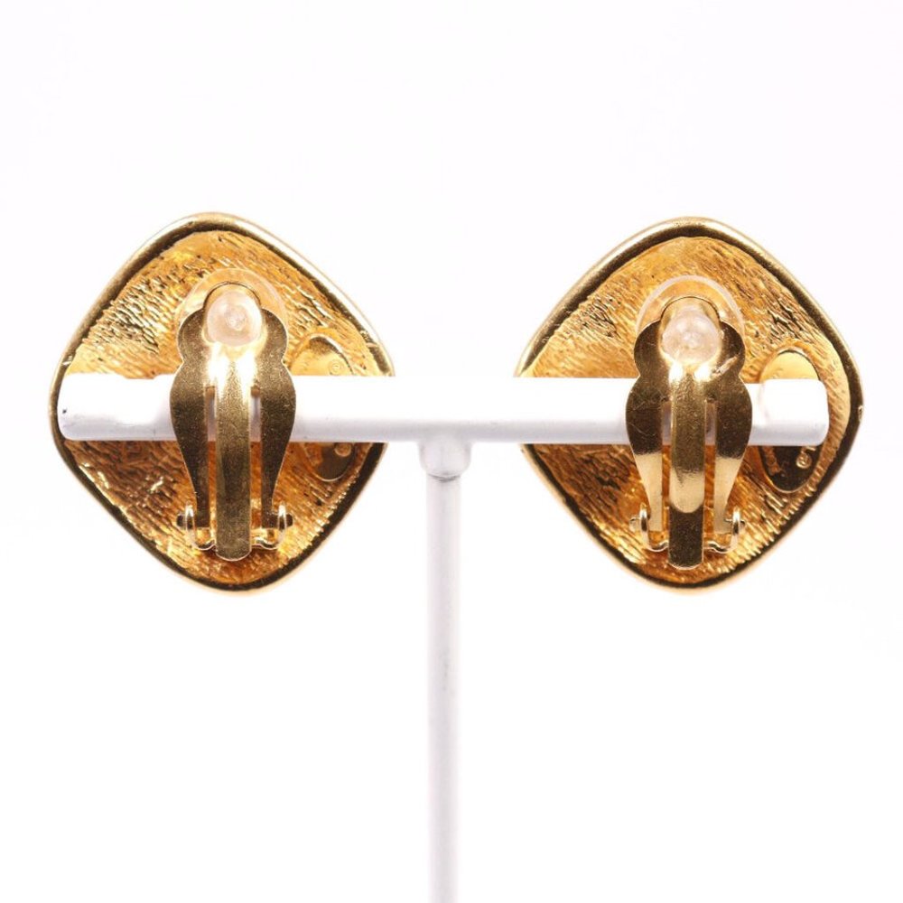 CHANEL vintage COCO Mark Earring Plated Gold Women - Picture 11 of 12